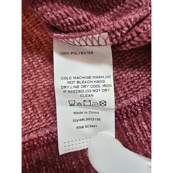 Lukse Womens Dusty Rose Ribbed Texture Long-Sleeve top Velour size 1X New - Picture 4 of 11